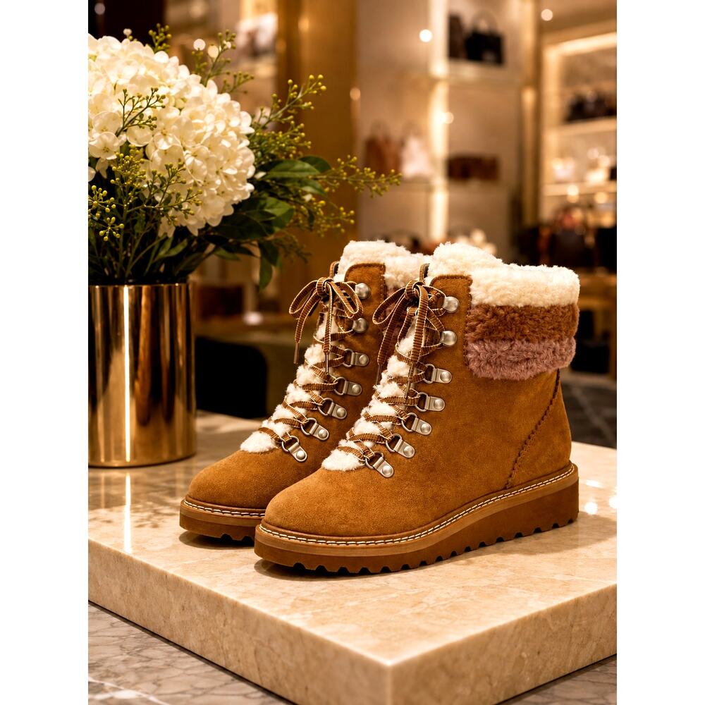 Splendid Womens Evita Hiking Boot - Tan/Pink/Beige - size 6